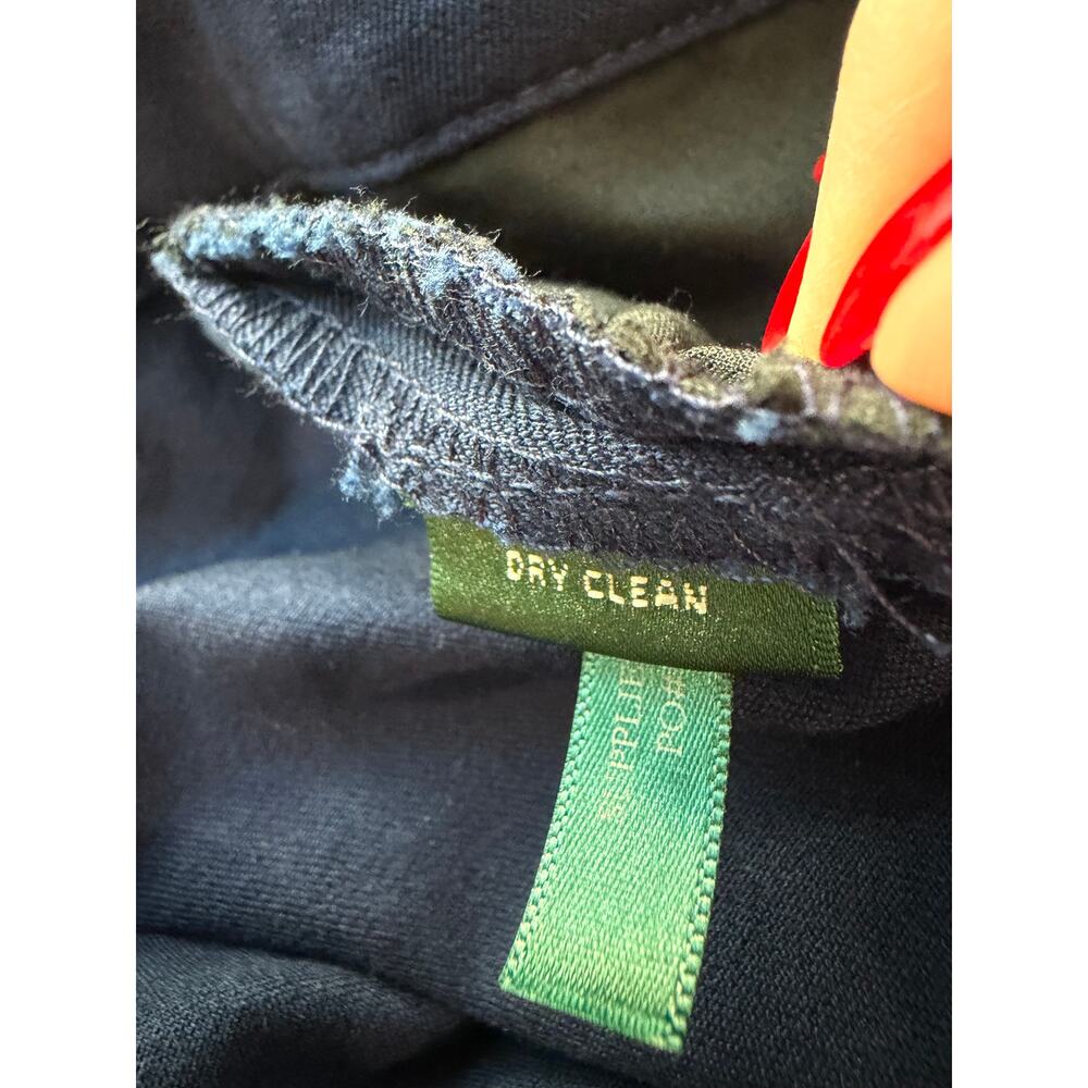 LAUREN RALPH LAUREN Navy Adelle Pants 10 Stretch Straight Leg Trouser EUC - Picture 9 of 9